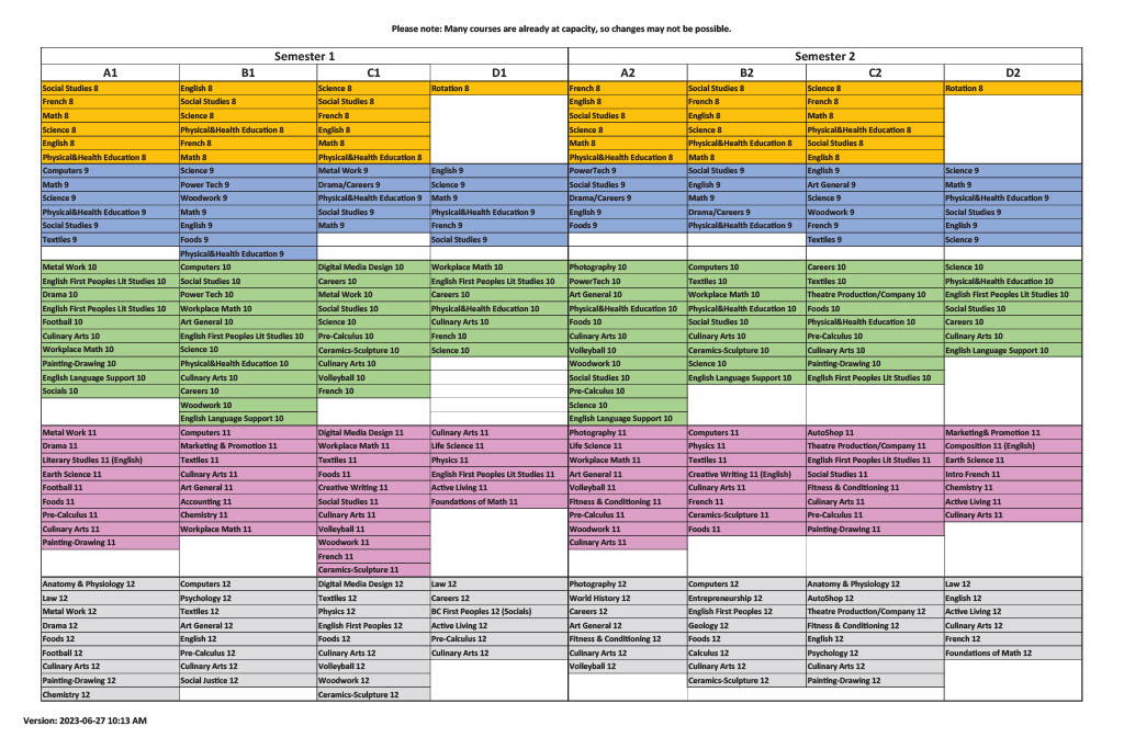 Master Schedule 2026 2027